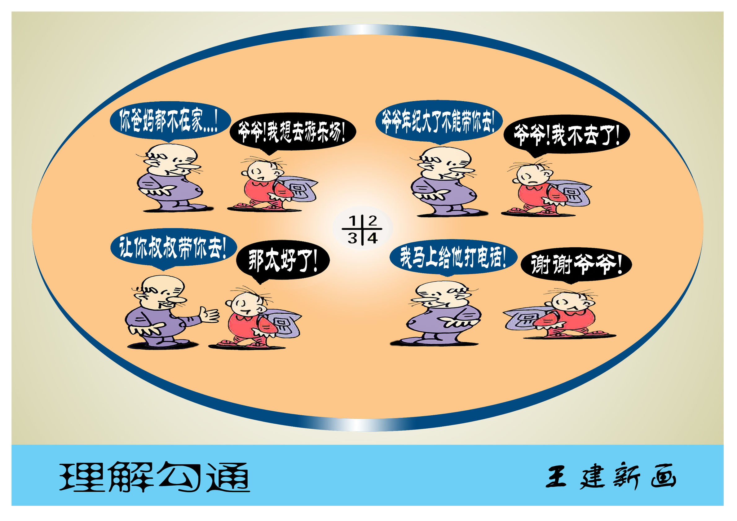 天天漫画网:王建新漫画《五彩斑斓的无声语言》