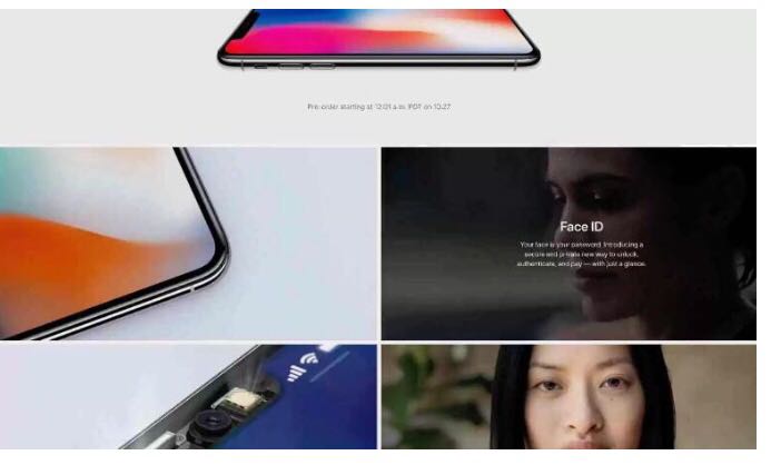iPhoneX宣传海报图片大规模遮盖苹果手机官网首页