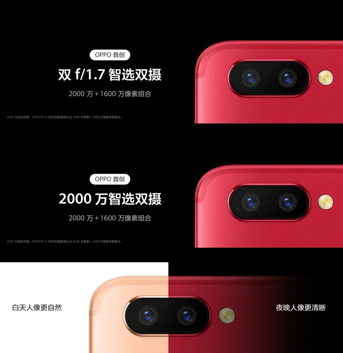 惊艳星幕全面屏手机！OPPO R11s公布：2000万智选双摄像头 最大3699元