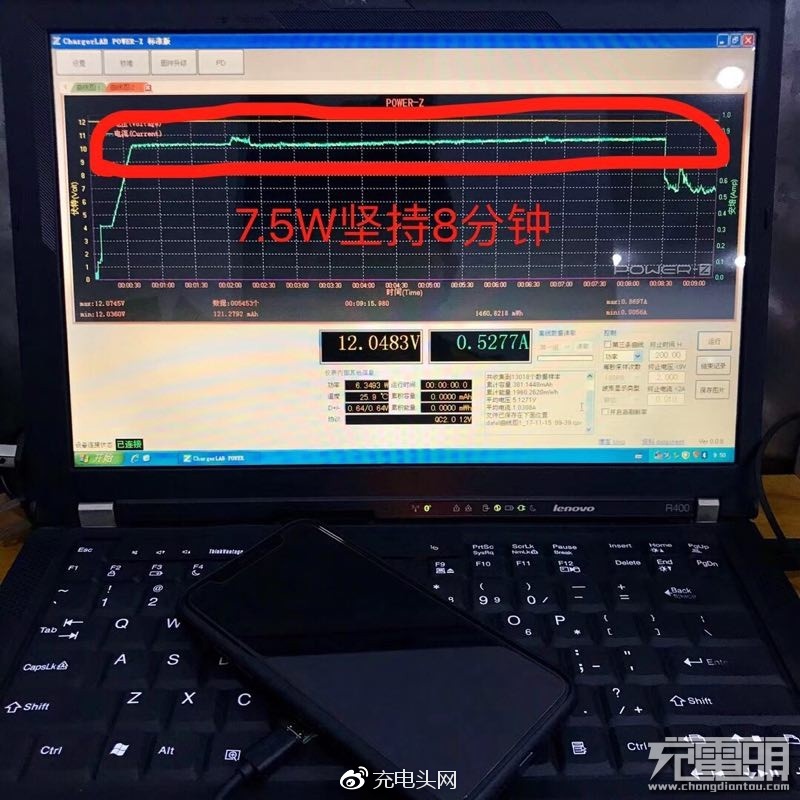 iPhone的7.5W无线快速充电技术速率如何？看一下下边的测试吧