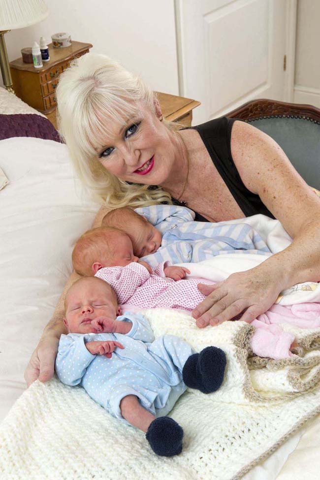 英国55岁女子生三胞胎 产前注射肉毒杆菌美容.