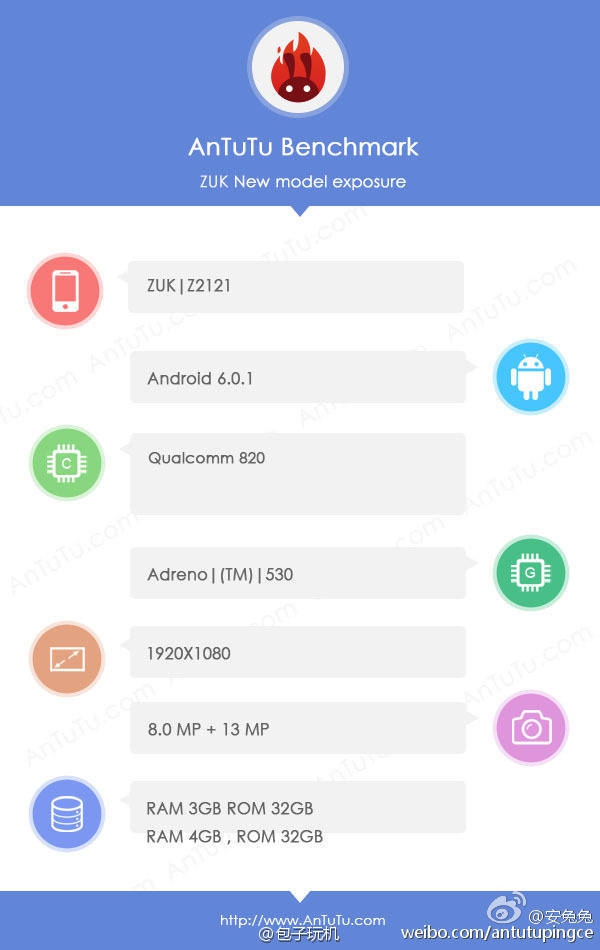 4k屏 骁龙820 疑ZUK Z2 Pro配备曝出