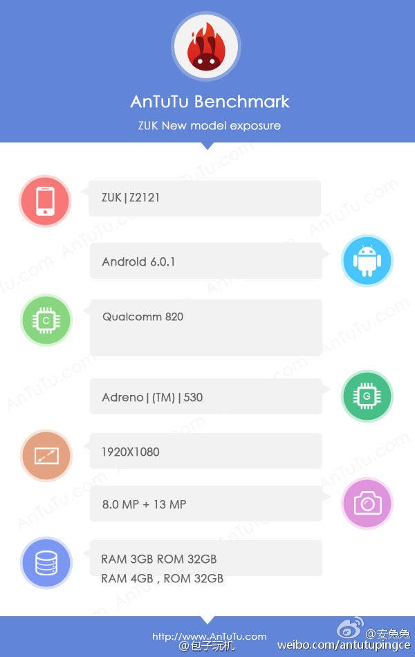 4k屏 骁龙820 疑ZUK Z2 Pro配备曝出