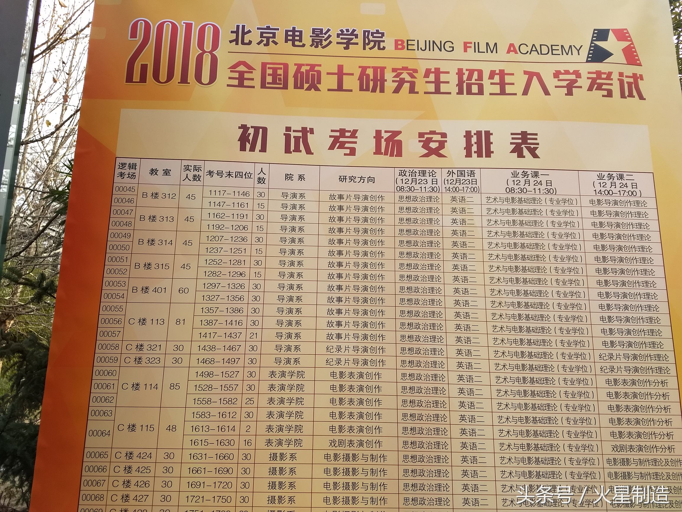 实拍北京电影学院2018全国硕士研究生考试，比公务员难考百倍