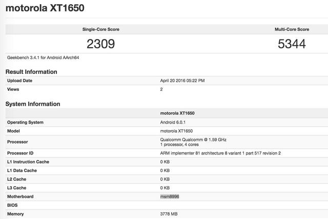 曝MotoX四代顯卡跑分或配驍龍820 4gB運(yùn)行內(nèi)存