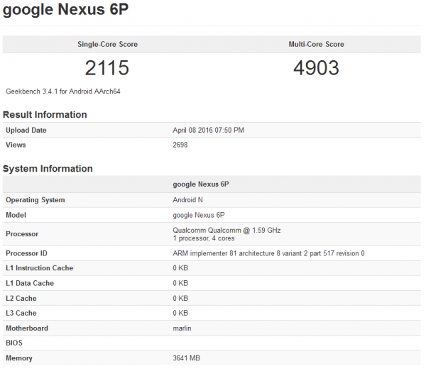 骁龙820版Nexus 6P现身：或叫“华为公司7P”