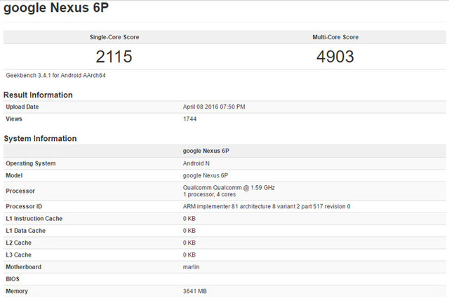 4gB运行内存 骁龙820 Nexus 6P或出顶配版