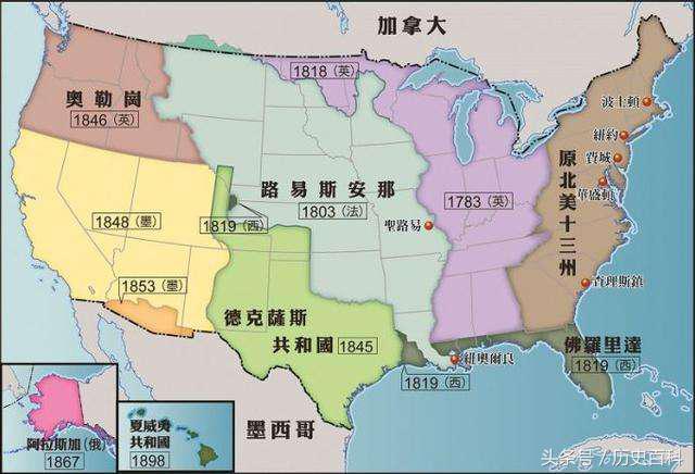 19世纪初美国开始对外扩张国力大增至今为止是世界唯一超级大国！