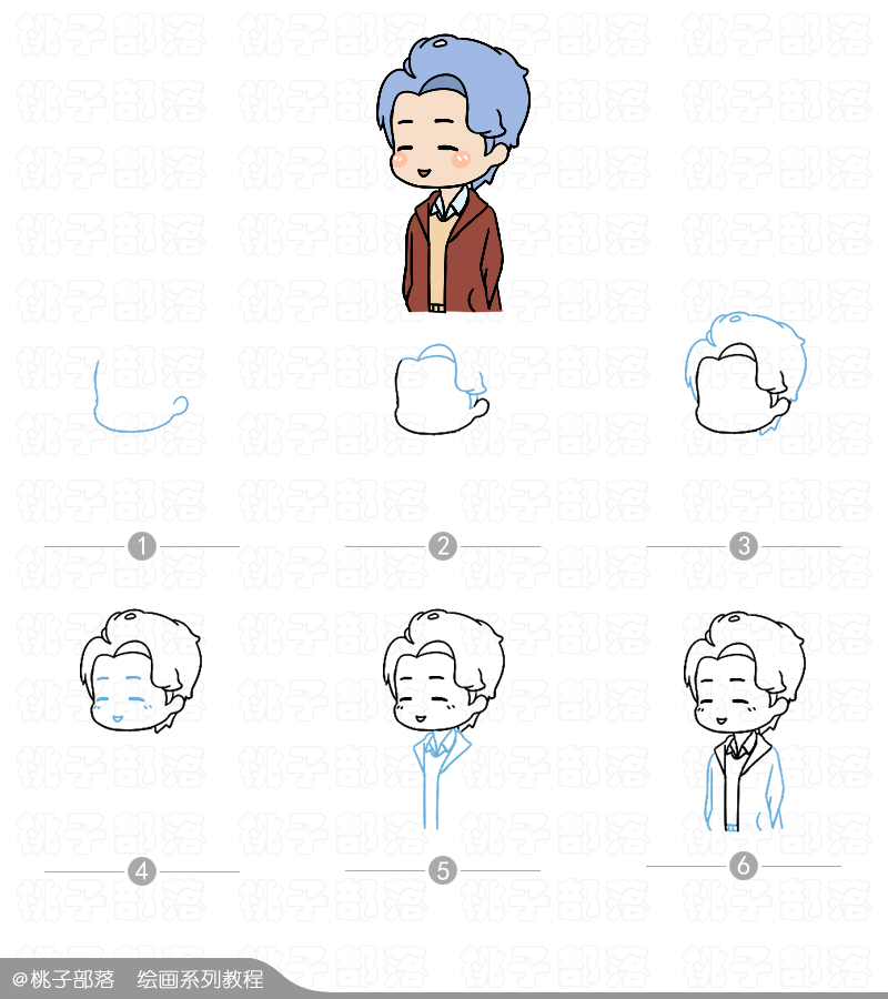 简笔画男孩(收藏这组简笔画,和前面的女孩子配对,小男生的造型也可以