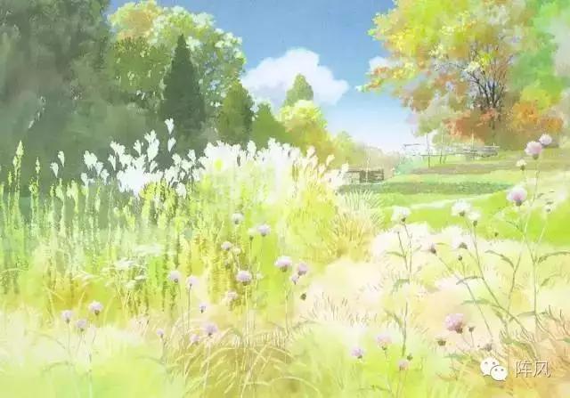 他画出了宫崎骏动画里的唯美夏天