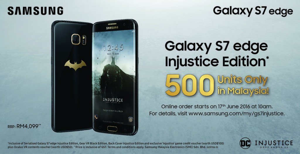 蝙蝠侠版Galaxy S7 edge 下周发售 限量500台