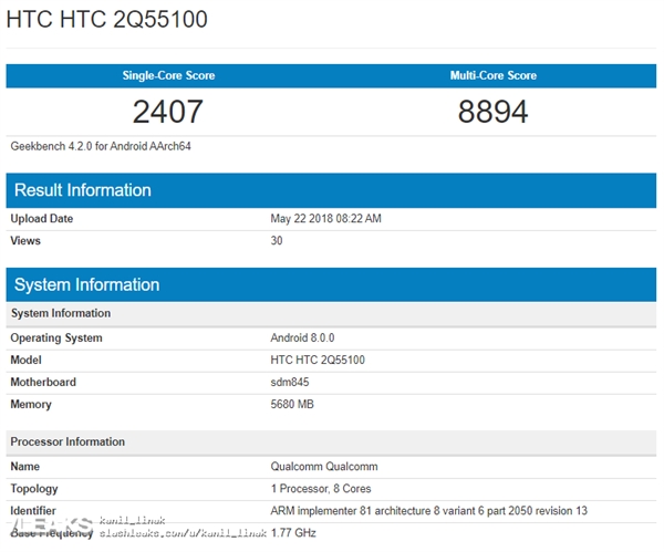 5888元128G够买？HTC U12 今日发：无流海骁龙845旗舰级