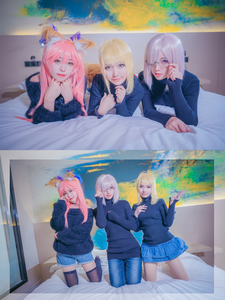 fate 瑪修 cosplay 穿毛衣也遮擋不了的好身材