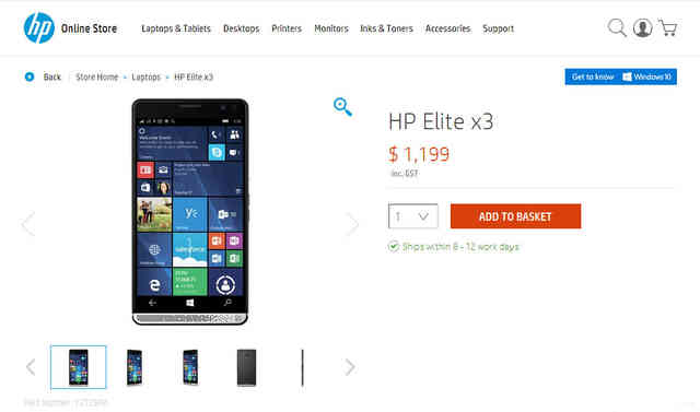 第一款高通820 Win10手机上hp惠普Elite X3开售!高价