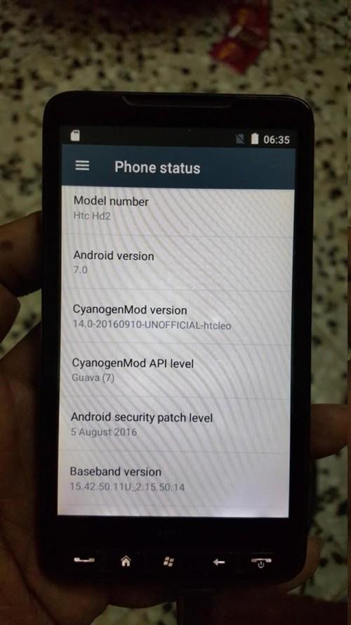 恐怖，HTC HD2再取得成功刷入安卓7.0