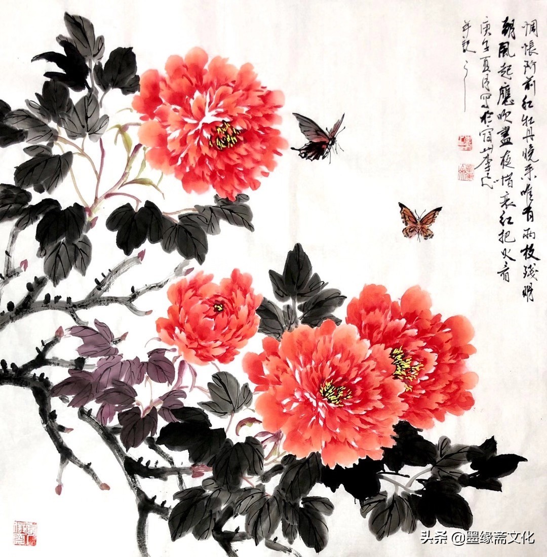 李飞国画-牡丹画系列作品赏析