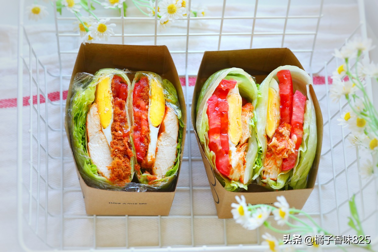 一人食晚餐蔬菜三明治，好吃管饱还可以吃到瘦，十分钟就搞定