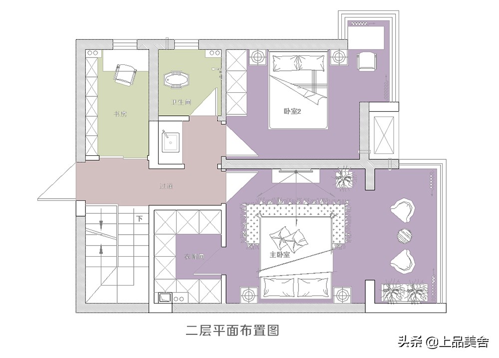 她家美式风格，全屋用浓郁的暗紫色，大胆的配色让家变得更有品味