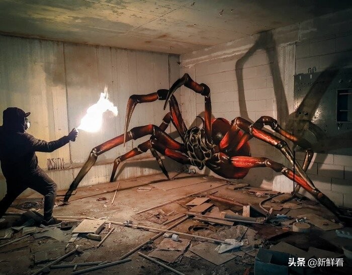 葡萄牙立體繪畫(huà)大師火了，廢墟中的3D涂鴉被允許進(jìn)入城市廣場(chǎng)