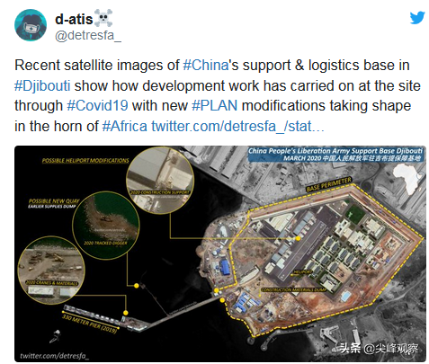 中国海外吉布提基地出现航母码头，美国人看后评价：比美军的厉害