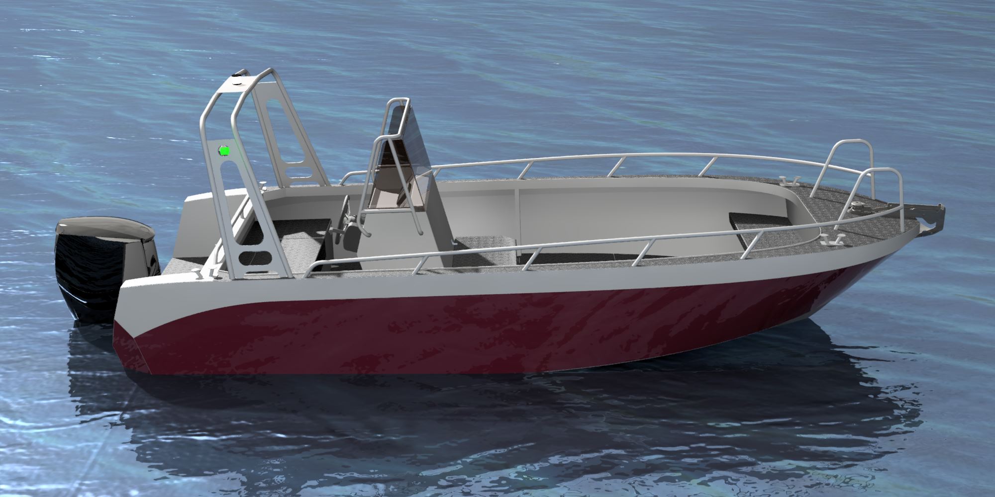 a600-aluminium铝壳船小游艇3D数模图纸 STP