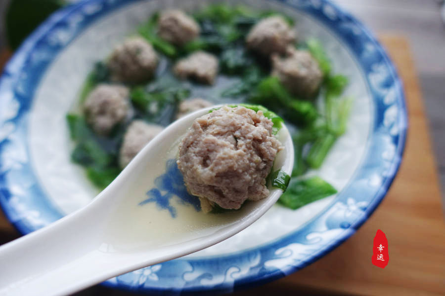 小白菜丸子湯,小白菜丸子湯的做法