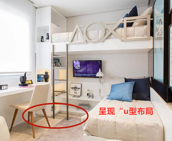 两个孩子不用两间房，上下铺错开放，还能多个学习区，一房三用