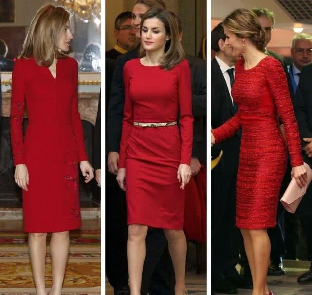 西班牙王后一身红色和A4腰太迷人！配微卷齐肩发，想低调都难啊
