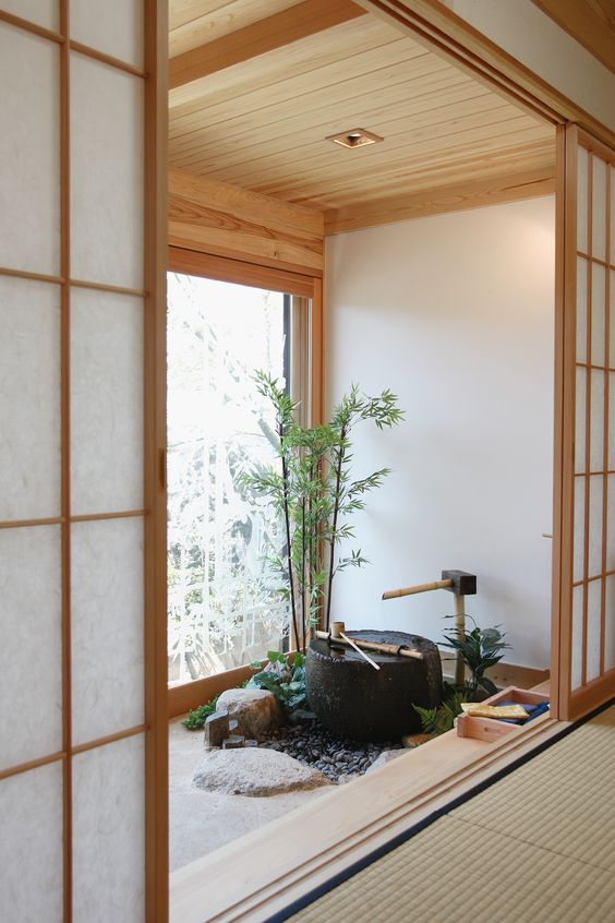 想在家里打造一个日式坪庭 瓦片石子铺一铺 看一眼觉得岁月静好 Bierenjia De