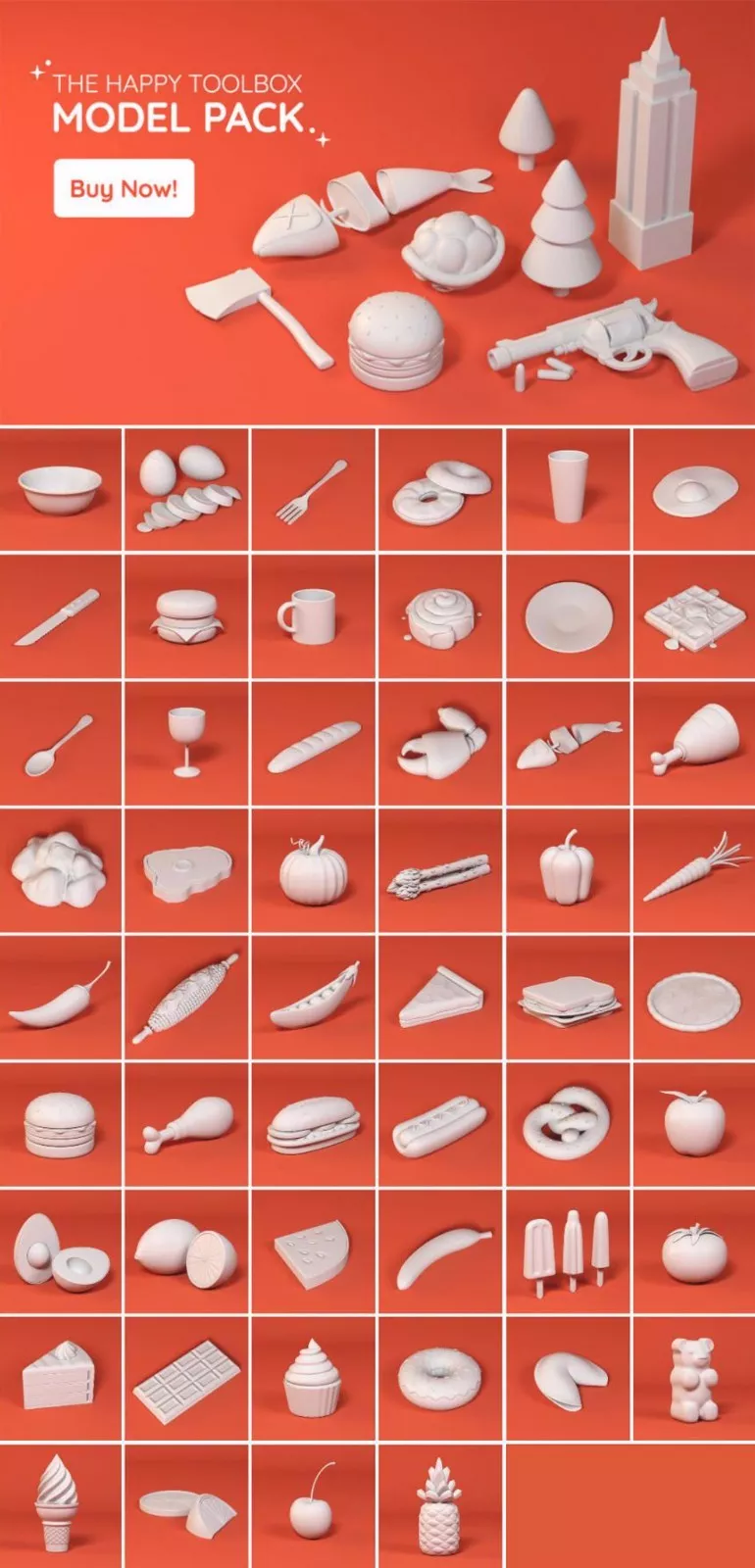 送你C4D三维模型素材：700套C4D三维模型素材合集，彻底告别C4D难