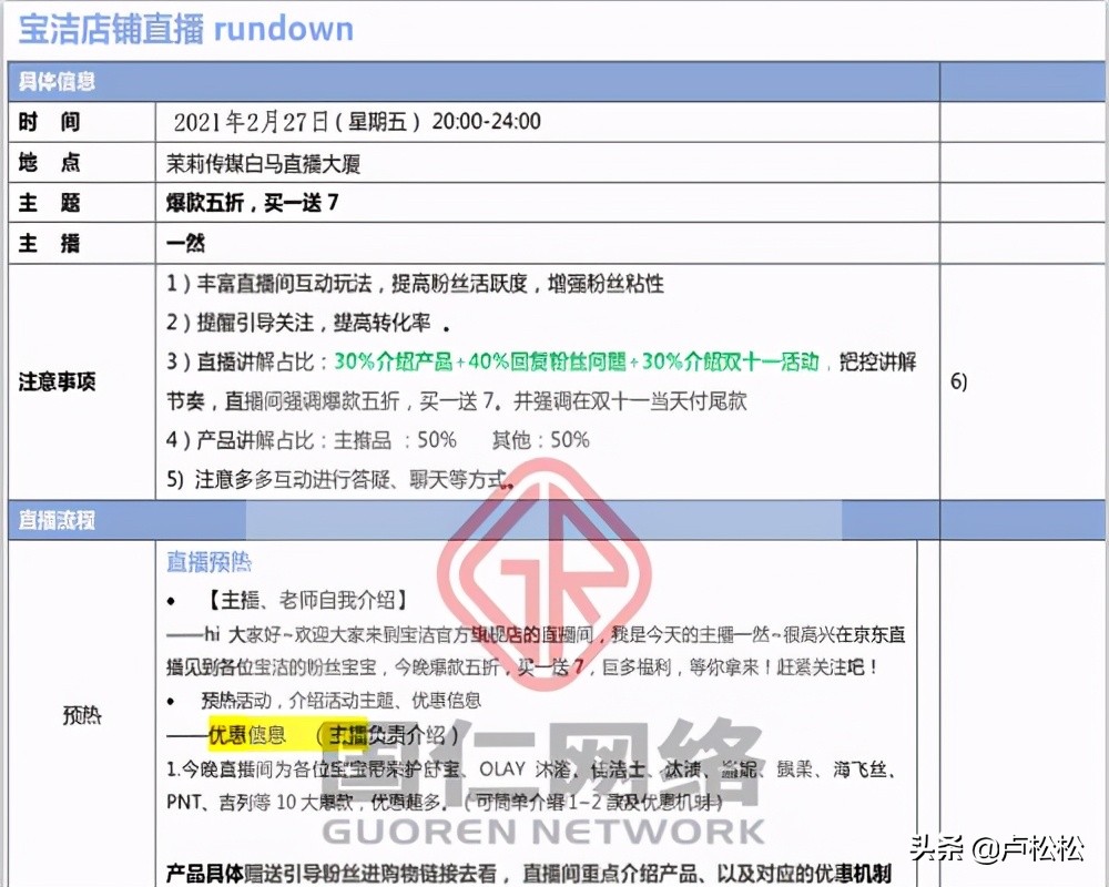 超详细直播带货流程，及直播脚本文案模板