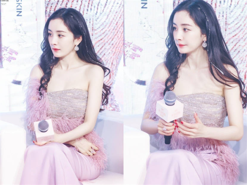 Yang Mi shows body business activity, heart of girl of a suit pink is full, the spot expresses whitening silk: Elder sister is honeymouthed