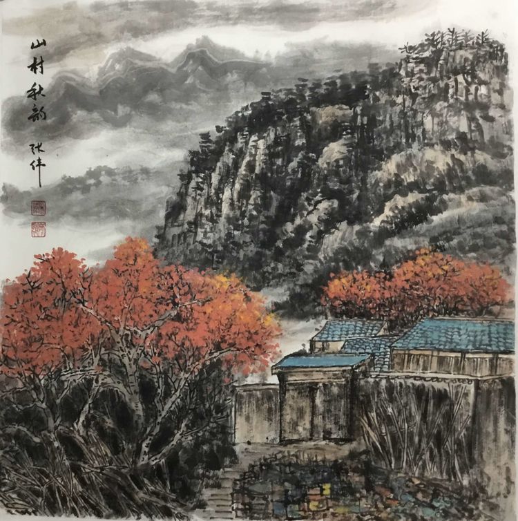 画家张伟主修国画山水一一画风笔墨灵动，贴近自然