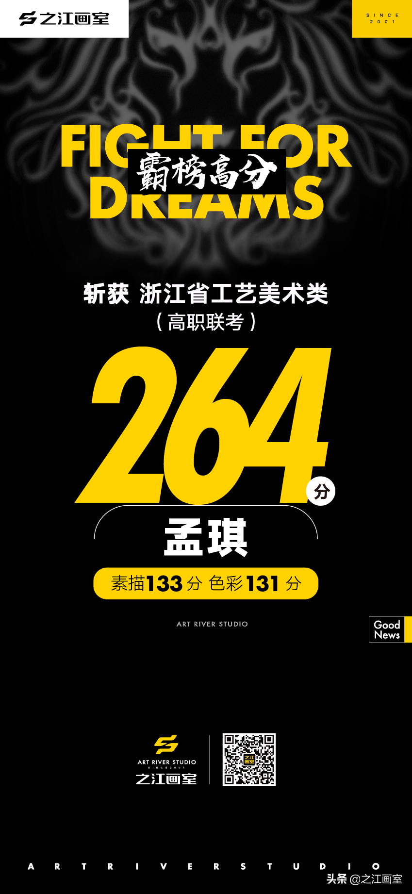 「历史突破，再度大捷！」之江画室高职联考260分以上名单