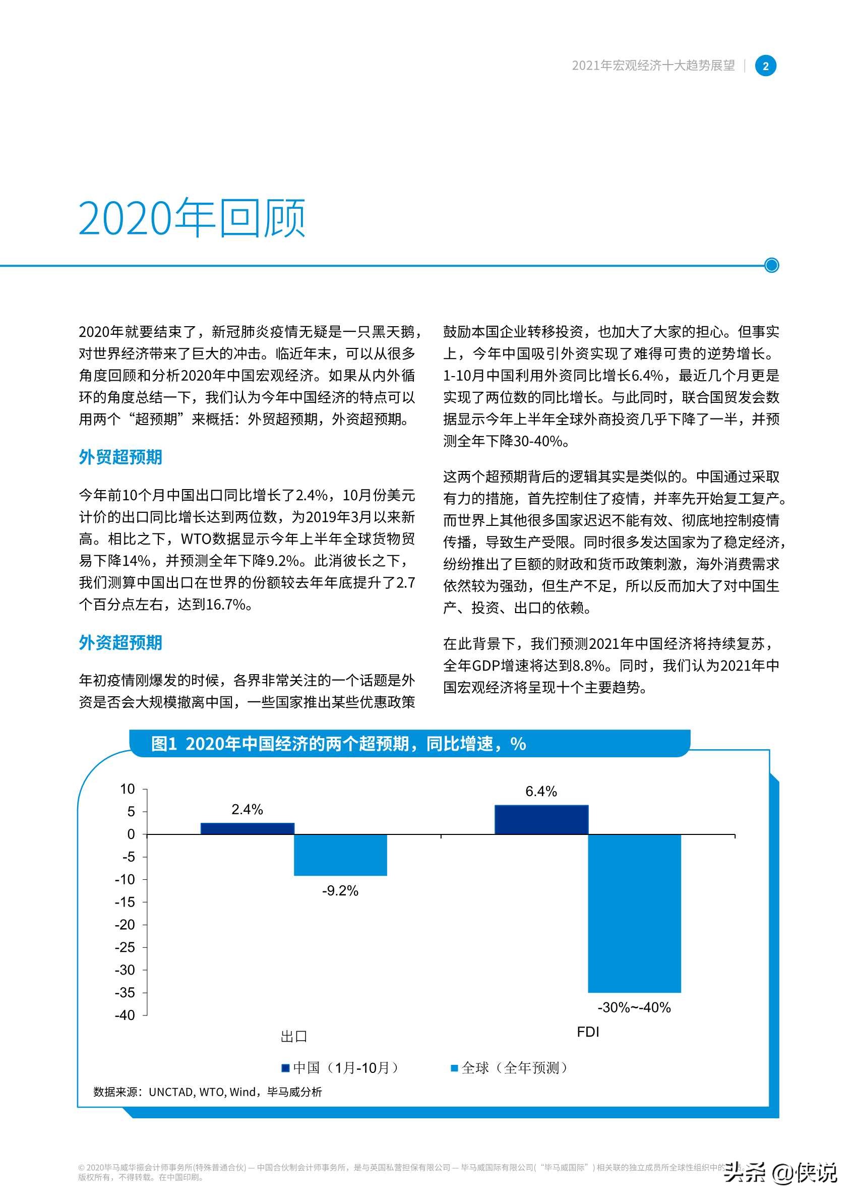 毕马威：2021年宏观经济十大趋势展望