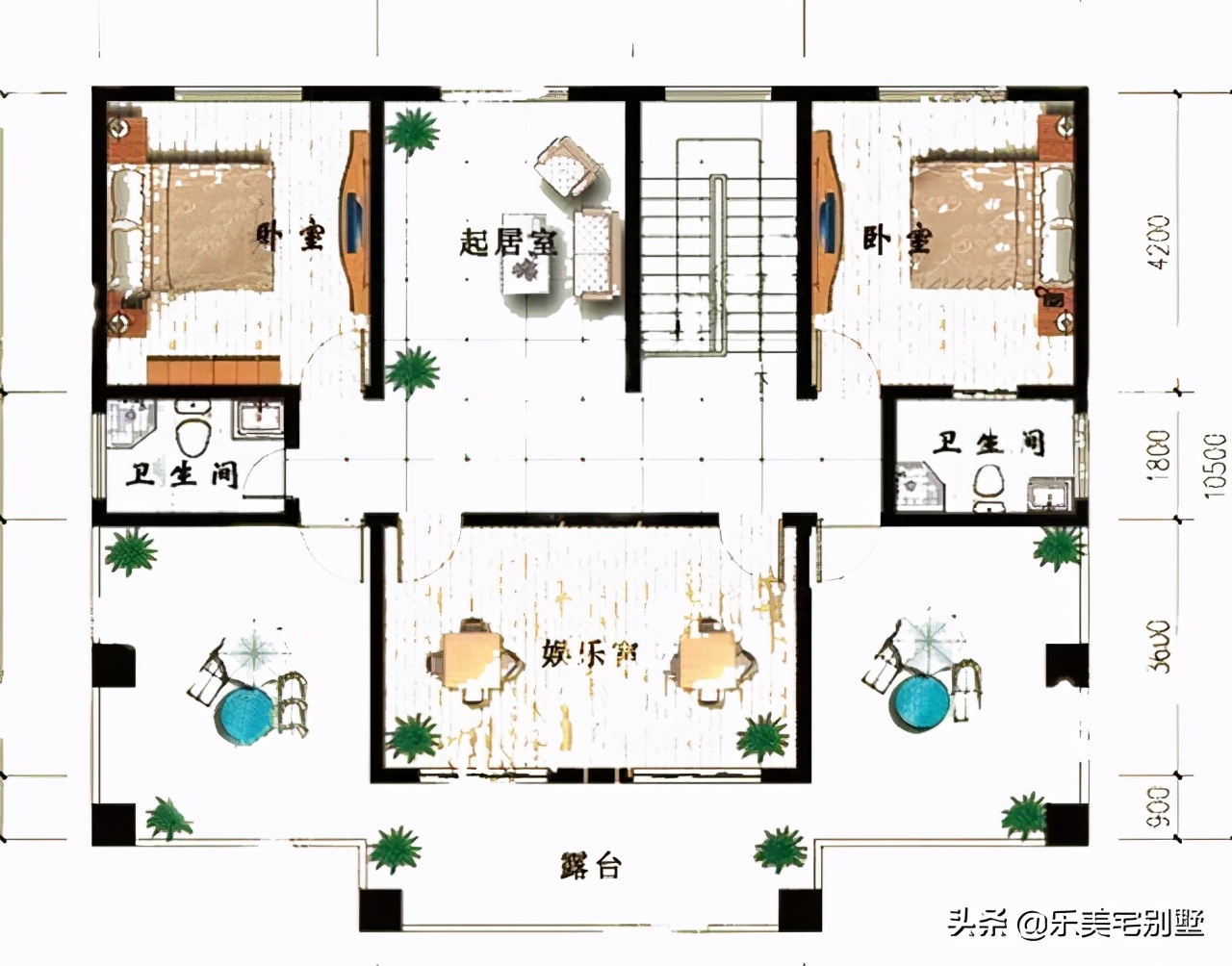 3套农村三层自建别墅设计图,一二款对称,三有电梯和套间 - 乐美宅别墅