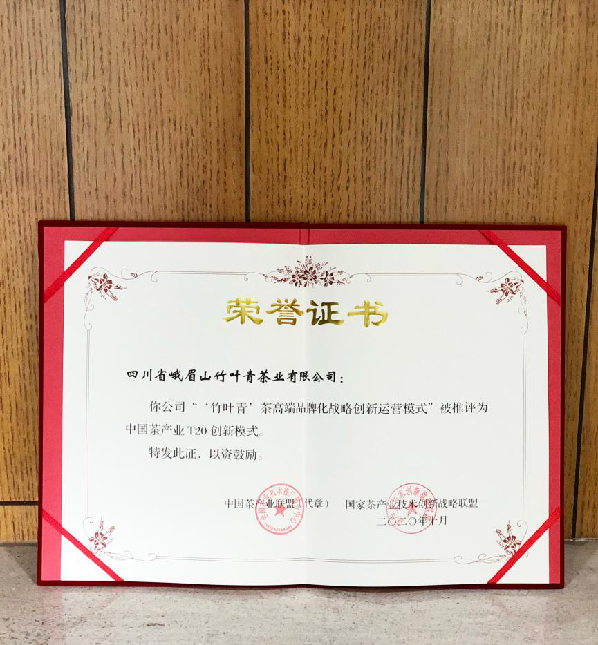 迪拜世博茶竹葉青®獲選“中國(guó)茶產(chǎn)業(yè)T20創(chuàng)新模式”成員單位