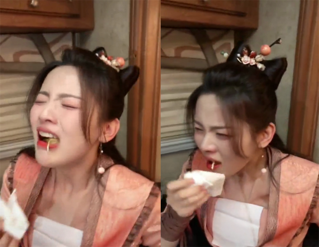 杨超越试吃火鸡面被辣哭,眼泪鼻涕一起掉不忘叮嘱粉丝:千万别吃
