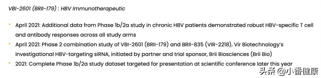 乙肝在研新药VBI-2601，Ib/IIa期完整数据集，今年晚些时间公布