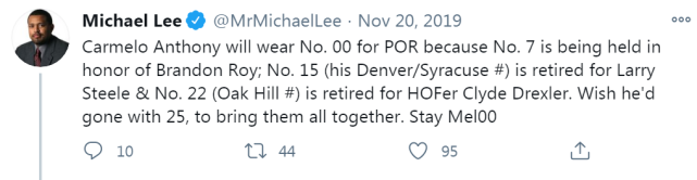 渴望穿回7號球衣！安東尼微笑透露心願：拓荒者如果能同意會很開心！-黑特籃球-NBA新聞影音圖片分享社區