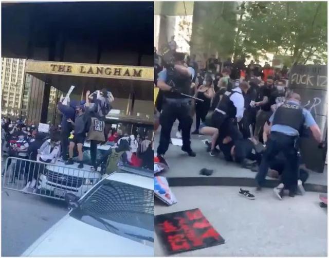 芝加哥特朗普大厦被抗议者占领，星条旗被扔河，美国政府怎么办？