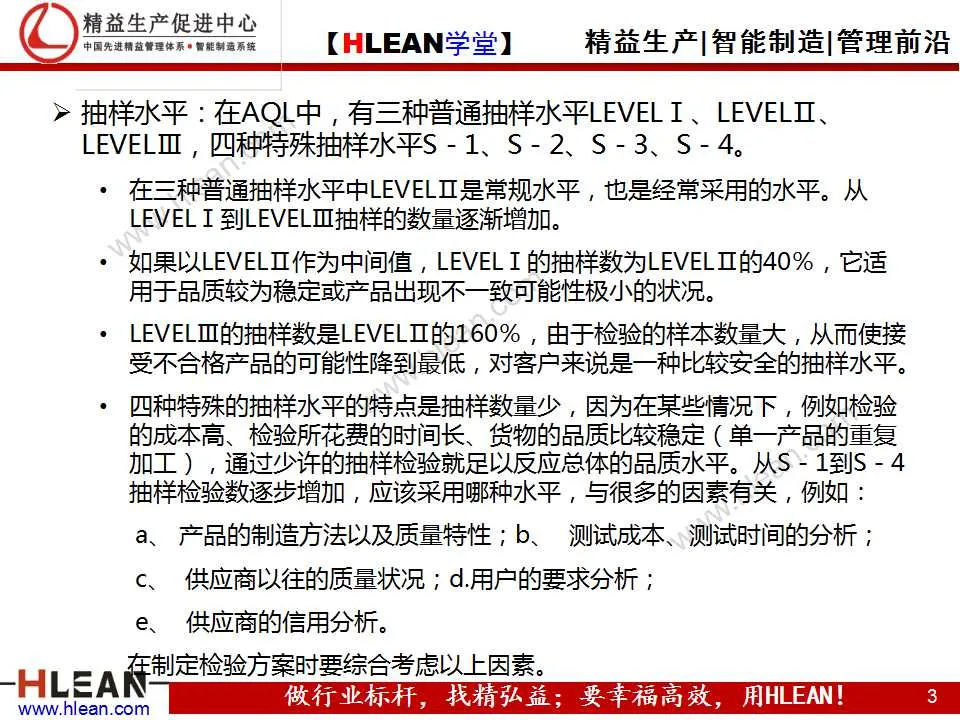 「精益学堂」可接受的质量水平（AQL）及抽样检查