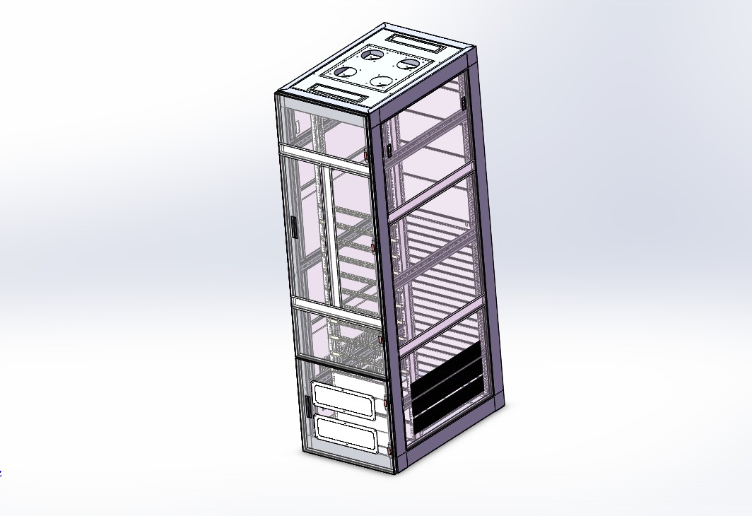 标准服务器机柜3D模型图纸 Solidworks设计