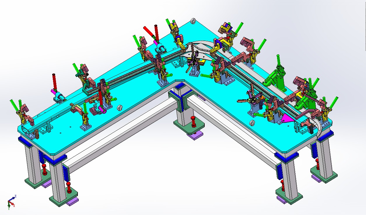 JZW12焊接夹具3D模型图纸 Solidworks设计 附STP格式