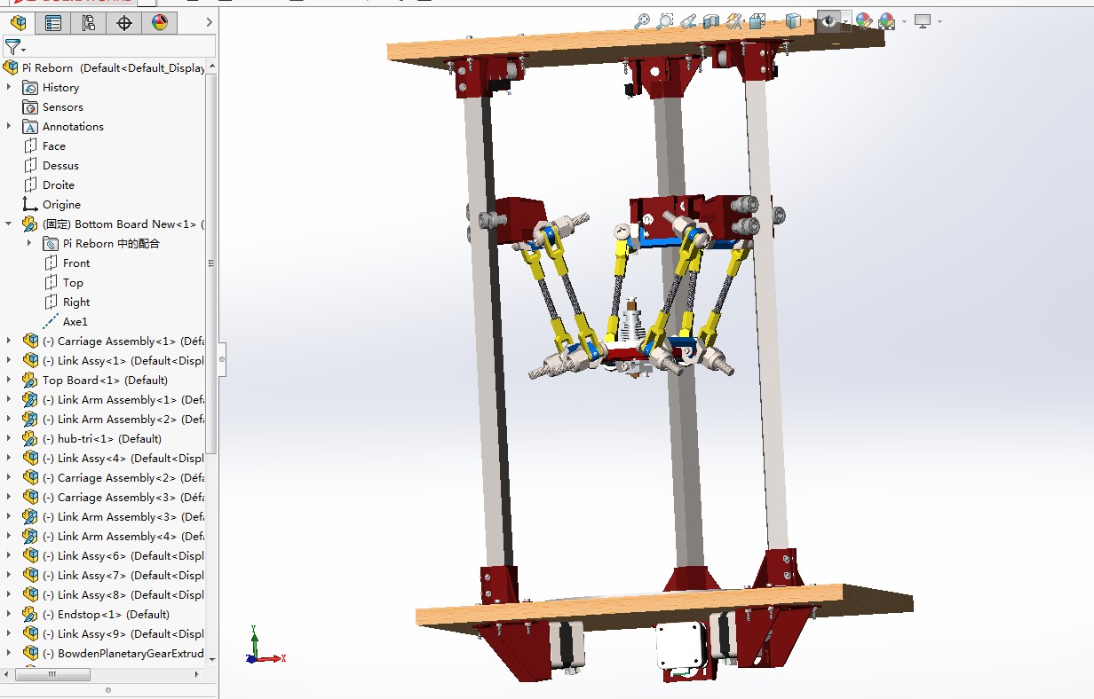 Delta Pi Reborn 3D打印机模型图纸 Solidworks设计