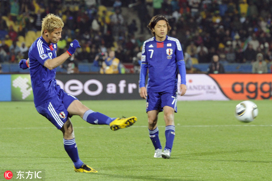 2018世界杯第一瞬间(本田圭佑告别蓝武士 细数世界杯亚洲第一人的国家队高光瞬间)