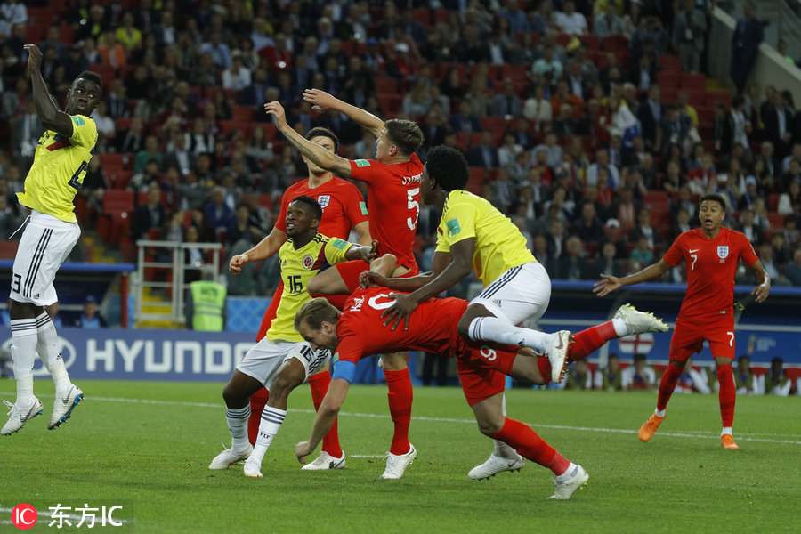 哥伦比亚vs英格兰(哥伦比亚1-1英格兰(点球3-4) 三狮终破世界杯十二码心魔)