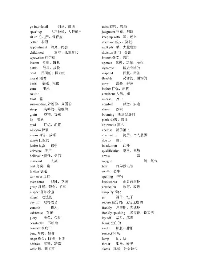 北师大版高中英语必修1~必修5单词表！