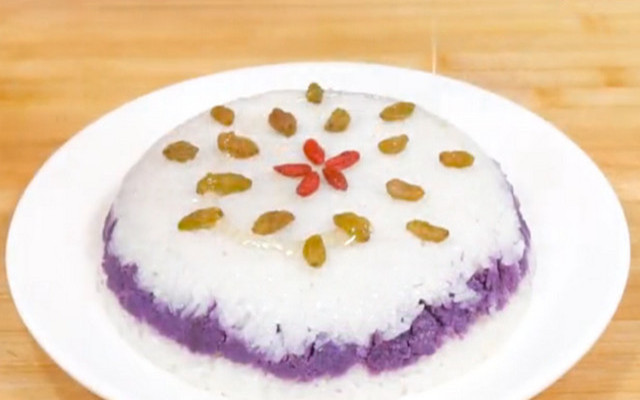 糯米紫薯凉糕做法 软糯香甜 小孩子特别喜欢吃！