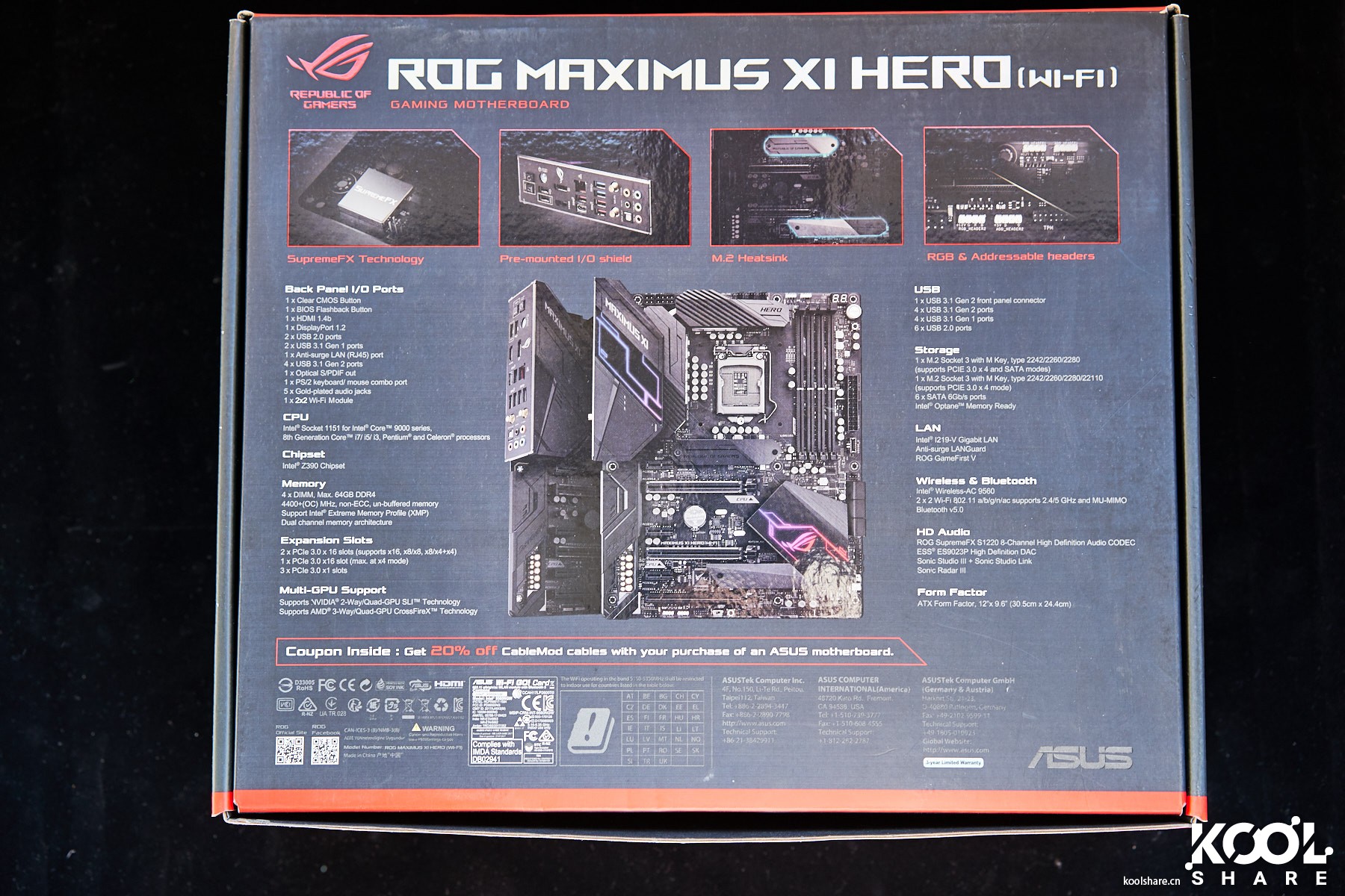 华硕 ROG MAXIMUS XI HERO 图赏